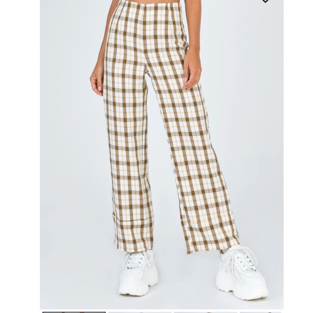 Princess Polly Plaid High-Waisted Pants - Picture 4 of 4